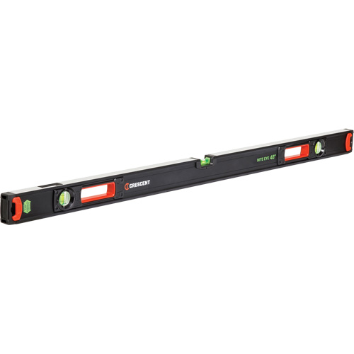 NITE EYE Beam Level, Box, 4' L, Aluminum, 3, Non-Magnetic Superchem Industries