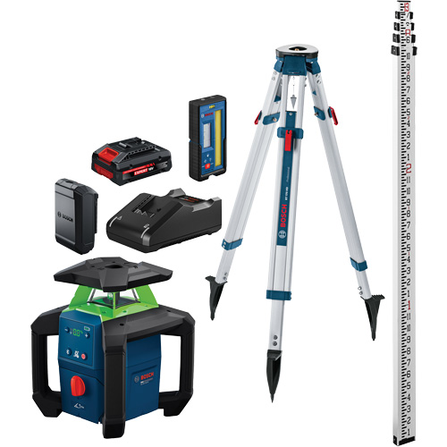 Ensemble laser vertical/horizontal &agrave; faisceau vert 18 V avec coffret de transport, 2000' (609,6 m), 630-670 N.m Superchem Industries