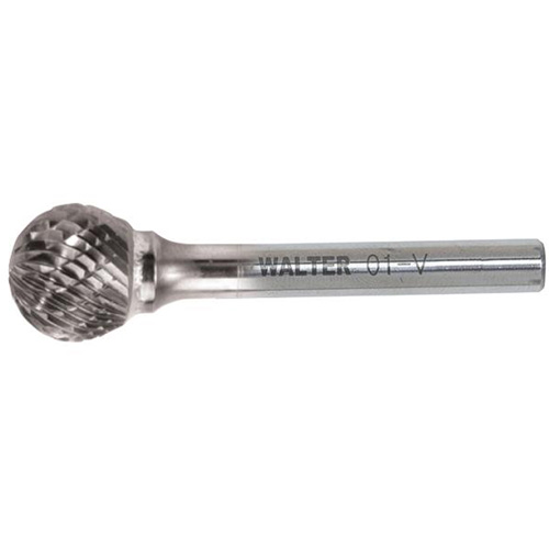 Double Cut Ball Shaped Burr, SD-3, 3/8" Dia., 1/4" Shank, 5/16" Depth of Cut Superchem Industries