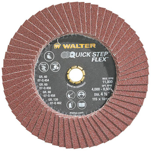 Disque &agrave; lamelles QUICK-STEP FLEX, 4-1/2" x Type 29, Grain 80, Oxyde d'aluminium Superchem Industries