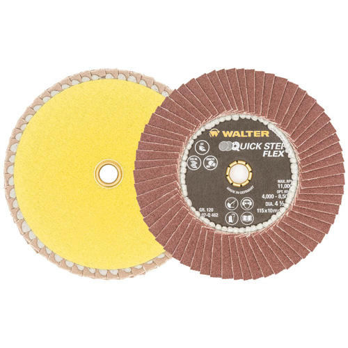 Disque &agrave; lamelles QUICK-STEP FLEX, 4-1/2" x Type 29, Grain 120, Oxyde d'aluminium Superchem Industries