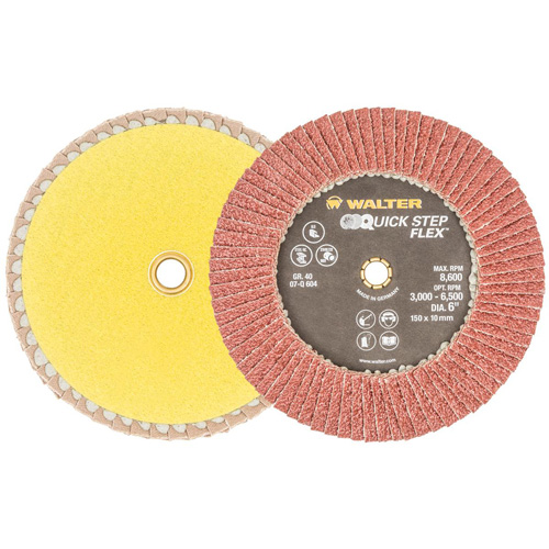 Disque &agrave; lamelles QUICK-STEP FLEX, 6" x Type 29, Grain 40, Oxyde d'aluminium Superchem Industries