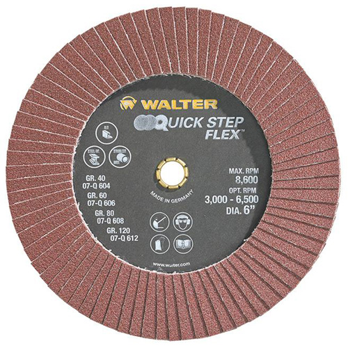 Disque &agrave; lamelles QUICK-STEP FLEX, 6" x Type 29, Grain 80, Oxyde d'aluminium Superchem Industries