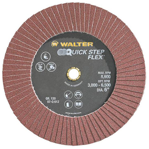 Disque &agrave; lamelles QUICK-STEP FLEX, 6" x Type 29, Grain 120, Oxyde d'aluminium Superchem Industries