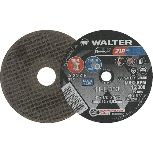 Zip Cut-Off Wheel, 4" x 1/2", 3/8" Arbor, Type 1 Superchem Industries