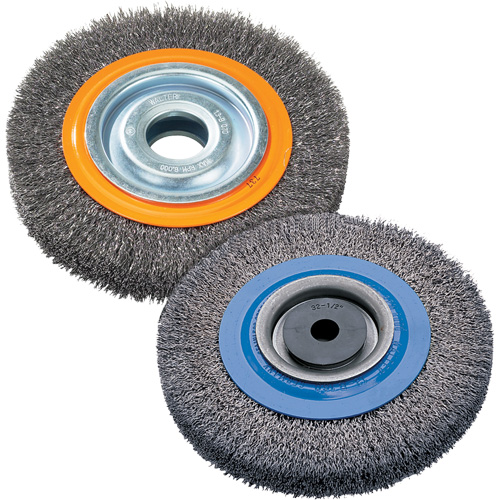 Wire Wheel Brush, 8" Dia., 0.118" Fill, 1-1/4" Arbor Superchem Industries