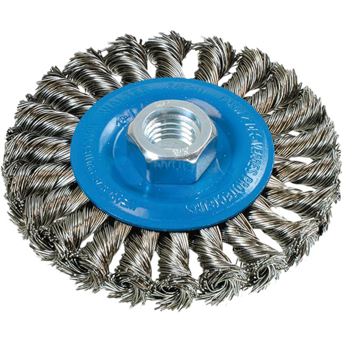Wide Knotted Wire Wheel Brush, 5/8"-11 Arbor, Steel Superchem Industries