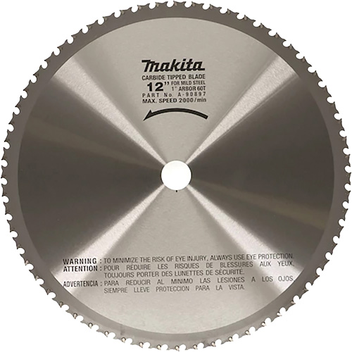 Cut Off Saw Blade for Portable Cut Off Saws, 12", 60 Teeth, Metal Use Superchem Industries