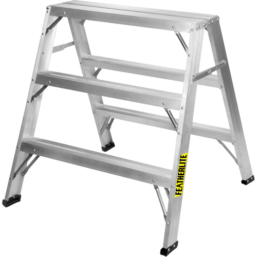Industrial-Duty Sawhorse, 3' H x 33.3125" W x 31.50" D, 300 lbs. Capacity, Aluminum Superchem Industries