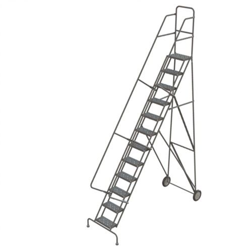 &eacute;chelles roulantes en acier, 12 marches, Largeur de la marche 16", Hauteur de la plateforme 120", Acier Superchem Industries