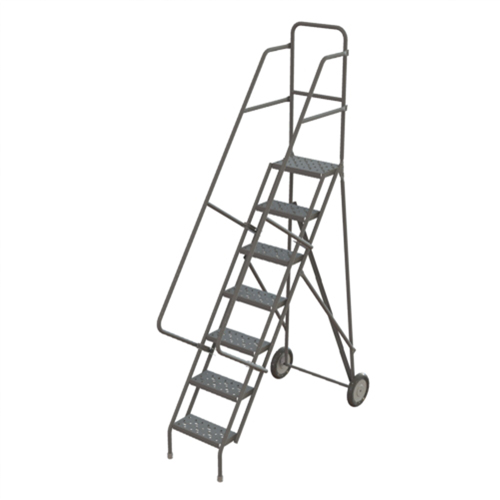 Rolling Ladder, 7 Steps, Serrated, 70" High Superchem Industries