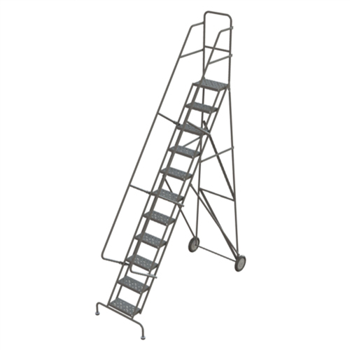 Rolling Ladder, 11 Steps, Serrated, 116" High Superchem Industries