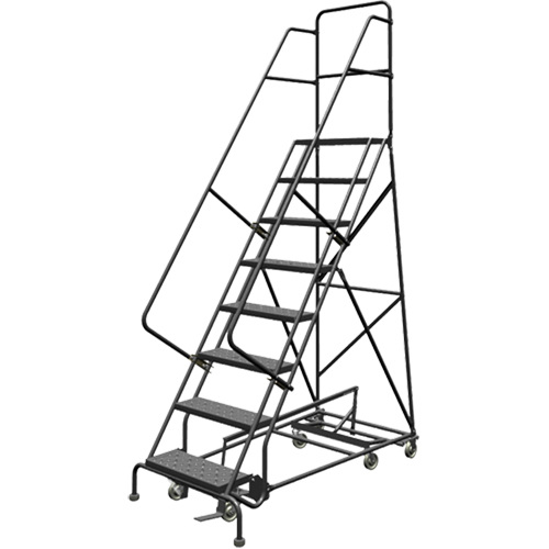 &eacute;chelles roulantes multidirectionnelles, 8 marches, Largeur de la marche 24", Hauteur de la plateforme 80", Acier Superchem Industries