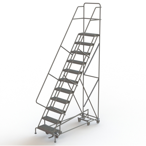 &eacute;chelles roulantes multidirectionnelles, 11 marches, Largeur de la marche 24", Hauteur de la plateforme 110", Acier Superchem Industries