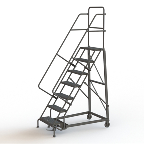 &eacute;chelles roulantes robustes, 7 marches, Largeur de la marche 24", Hauteur de la plateforme 70", Acier Superchem Industries