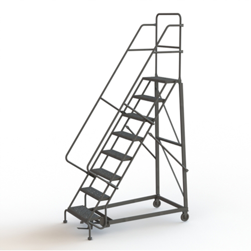 &eacute;chelles roulantes robustes, 8 marches, Largeur de la marche 24", Hauteur de la plateforme 80", Acier Superchem Industries