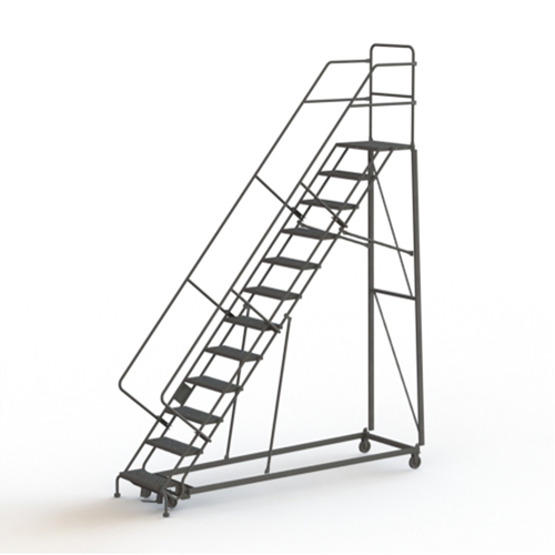 Heavy Duty Safety Slope Ladder, 12 Steps, Perforated, 50° Incline, 120" High Superchem Industries