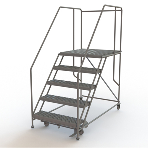 Plateforme de travail mobile, Acier, 5 Marches, 50" ha, 36" p, 36" Marche, Stri&eacute; Superchem Industries