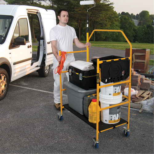 nsemble d'&eacute;chafaudage &agrave; montant de s&eacute;curit&eacute; & tablette pour outils de 4' Jobsite Series, Cadre Acier, 49-1/2" p x 57-3/4" h Superchem Industries