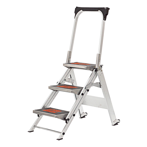 Safety Stepladder with Bar & Tray, 2.2', Aluminum, 300 lbs. Capacity, Type 1A Superchem Industries