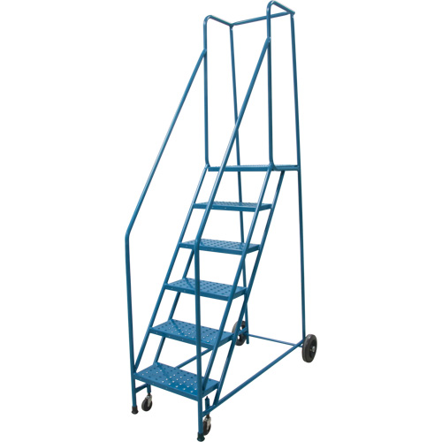 Escabeau roulant, 6 marches, Largeur de la marche 18", Hauteur de la plateforme 55", Acier Superchem Industries