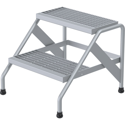 Aluminum Step Stand, 2 Step(s), 22-13/16" W x 24-9/16" L x 20" H, 500 lbs. Capacity Superchem Industries