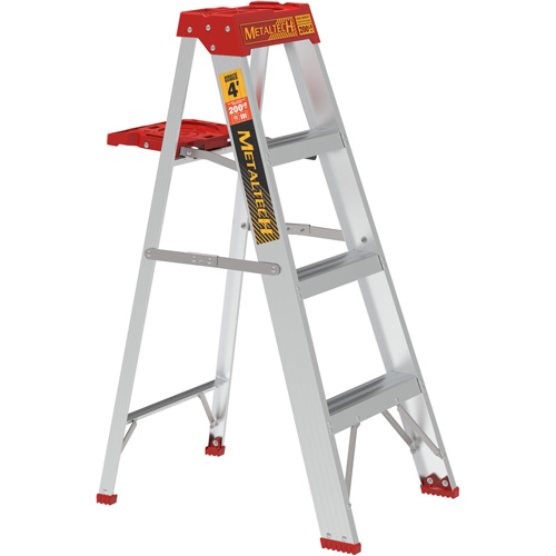 Step Ladder with Paint Tray, 4', Aluminum, 200 lbs. Capacity, Type 3 Superchem Industries