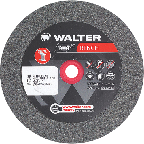 Bench Grinding Wheels, 6" x 1", 1" Arbor, 1 Superchem Industries