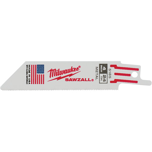Lames de scie alternative Sawzall, Bim&eacute;tal, 24 Dents par pouce, 4" lo x 3/4" la Superchem Industries