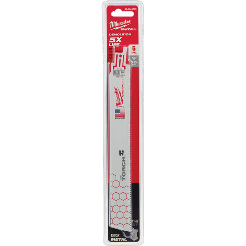 Lames The Torch Sawzall, Bim&eacute;tal, 10 Dents par pouce, 9" lo x 1" la Superchem Industries