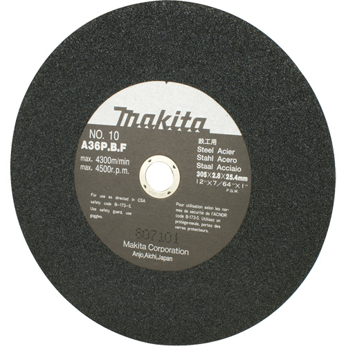 Abrasive Wheel for Cut Off Saws & Angle Cutters, 12" x 7/64", 1" Arbor, 4500 RPM Superchem Industries