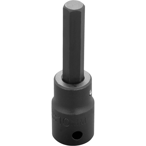 Socket Bit, Hex, 10 mm x 3-1/4" L, 1/2" Drive Superchem Industries