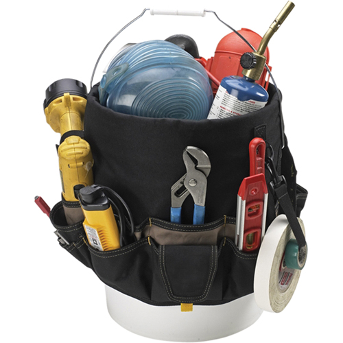 Sacs Bucket Buddy &agrave; 48 pochettes, 6" lo x 11" la x 12" h, Polyester, Noir Superchem Industries