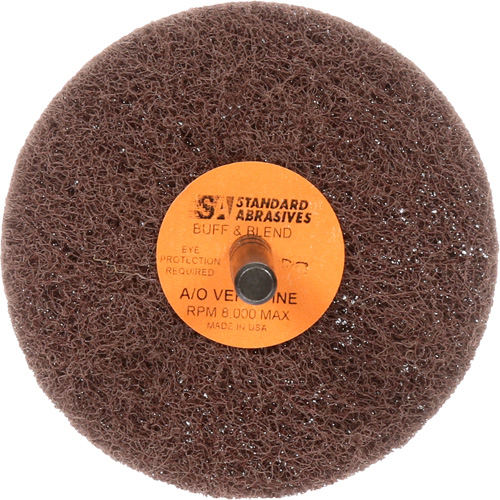 Meule Buff & Blend Standard Abrasives, 3" dia. x 1" la, Arbre 1/4", Oxyde d'aluminium Superchem Industries