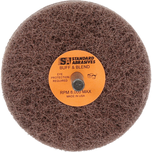 Meule Buff & Blend Standard Abrasives, 3" dia. x 2" la, Arbre 1/4", Oxyde d'aluminium Superchem Industries