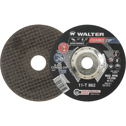 Right Angle Grinder Reinforced Cut-Off Wheels - Combo Zip, 6" x 5/64", 7/8" Arbor, Type 27 Superchem Industries