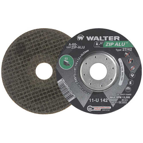 Zip Alu Cut-Off Wheel, 5" x 3/64", 7/8" Arbor, Type 27, Aluminum Oxide, 12200 RPM Superchem Industries