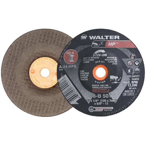 Meule HP vissable, 5" x 1/4", Arbre 5/8"-11, Type 28S Superchem Industries
