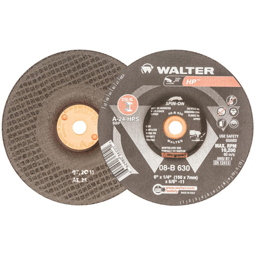 HP Grinding and Cutting Wheel, 6" x 1/4", 5/8"-11 Arbor, Aluminum Oxide, Type 27 Superchem Industries