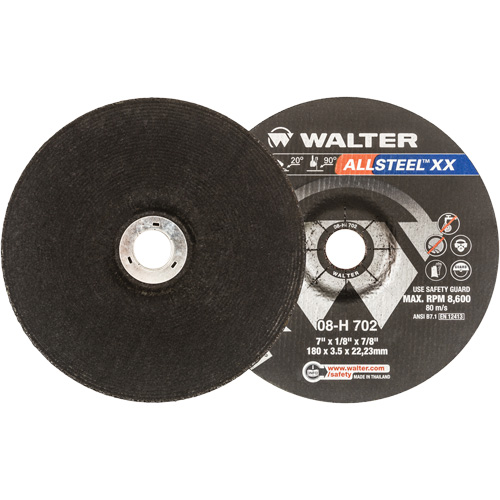 Meules &agrave; moyeu d&eacute;port&eacute; Allsteel XX, 7" x 1/8", Arbre 7/8", Type 27 Superchem Industries