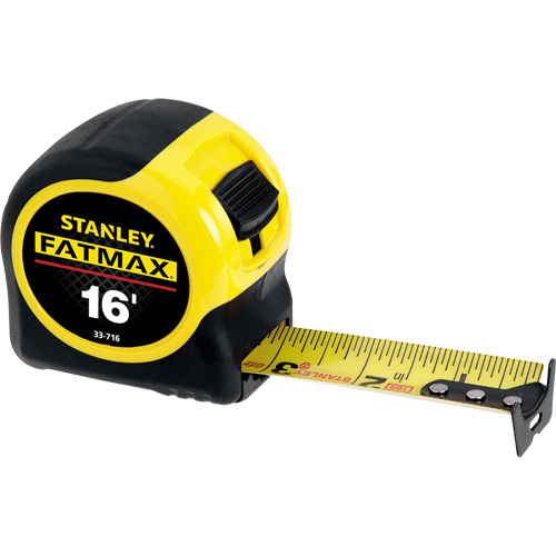 FatMax&reg; Measuring Tape, 1-1/4" x 16', 16ths of an Inch Graduations Superchem Industries