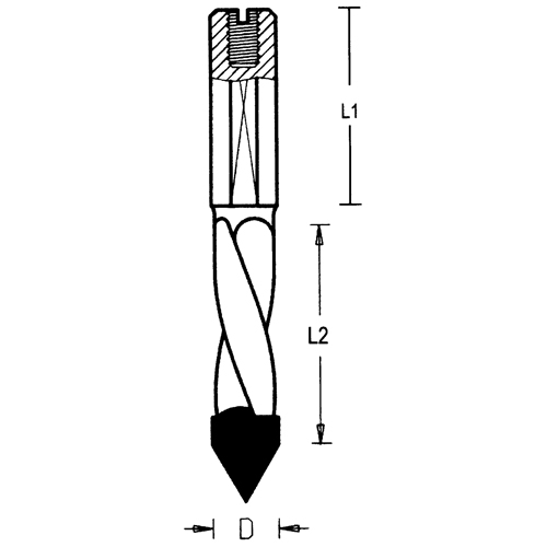 Through-Hole Carbide Tipped Drill, 5 mm Diameter Superchem Industries