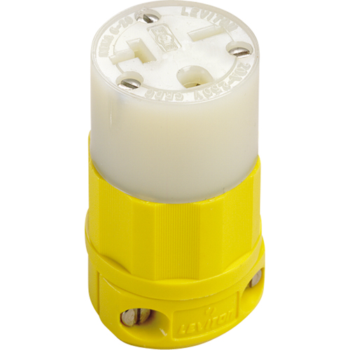 2-Pole 3-Wire Grounding Straight Blade Connector, 5-20P, Nylon Superchem Industries