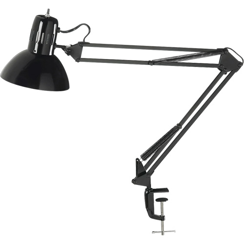 Lampes de bureau &agrave; pince - Bras flexible, 100 W, Incandescente, Pinces serre-joints, Noir Superchem Industries