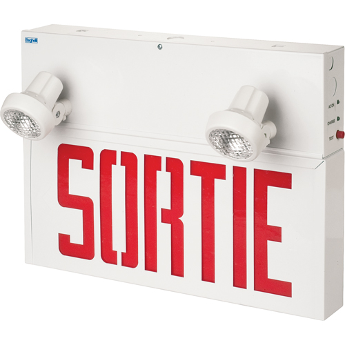 Enseignes/lampes combin&eacute;es Stella - Sortie, DEL, &agrave; raccordement fixe, 17-1/2" lo x 12-1/2" la, Français Superchem Industries
