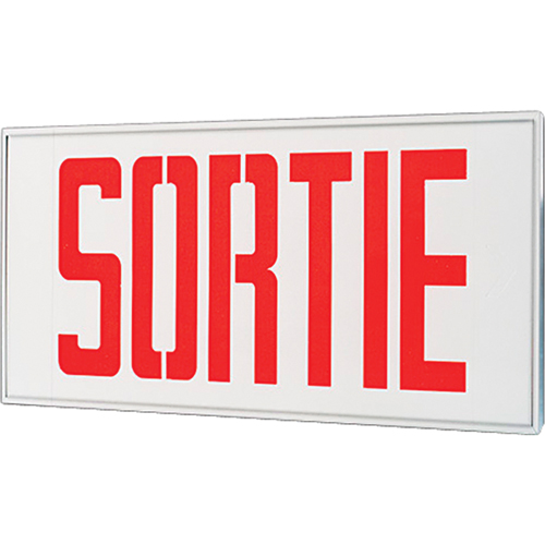 Stella Exit Signs - Sortie, LED, Hardwired, 17-1/2" L x 18-1/2" W, French Superchem Industries