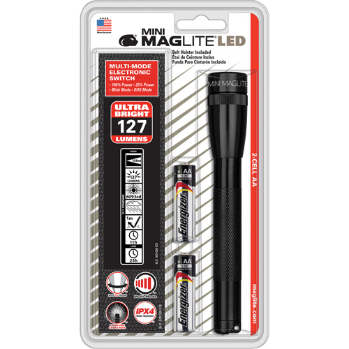 Mini&reg; Flashlights, LED, 97 Lumens, AA Batteries Superchem Industries
