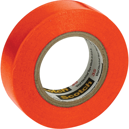 Scotch&reg; 35 Colour Coded Tape, 12.7 mm (1/2") x 20.1 m (66'), Orange, 7 mils Superchem Industries