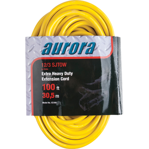Cordon rallonge en vinyle avec indicateur lumineux, Ext&eacute;rieur, SJTOW, AWG 12/3, 15 A, 3 prise(s), 100' Superchem Industries