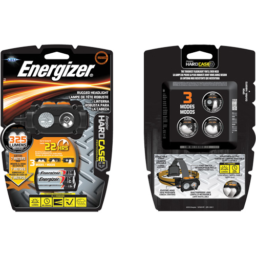 Hardcase Rugged Headlamp, LED, 325 Lumens, 6.5 Hrs. Run Time, AA Batteries Superchem Industries
